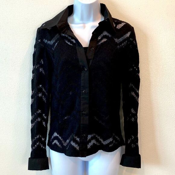 Studio De Compagne Paris Lace Knit Blouse With Matching  Camisole Underlay - Picture 15 of 15